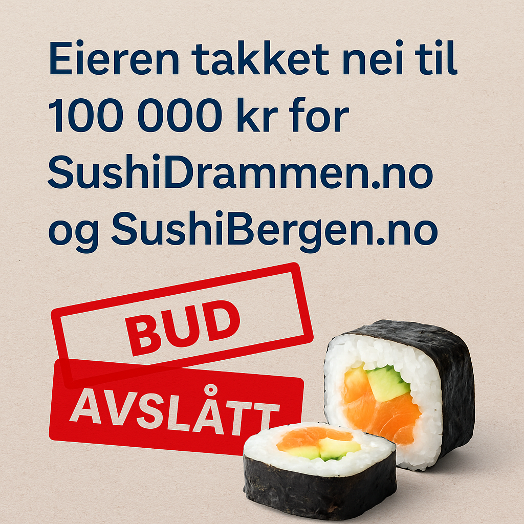 Eieren takket nei til 100 000 kr for Sushi-domenenavn